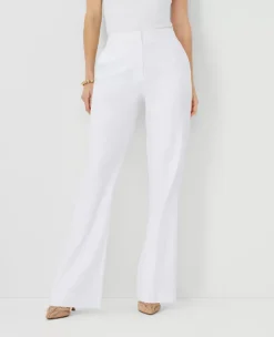 Petite Curvy Fit Linen Blend Trouser Pants - High Waist Workwear