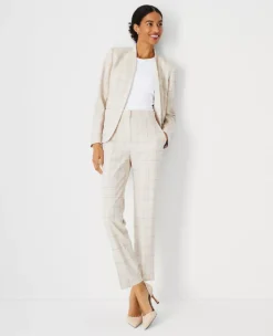 Petite Plaid Cutaway Blazer - Tailored One-Button Work Jacket 6 Petite Plaid Cutaway Blazer - Tailored One-Button Work Jacket -Ann Taylor Store 614998 7210 ALT2