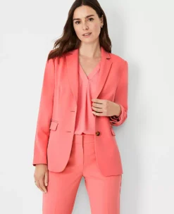 Petite Tailored Work Blazer - 4-Way Stretch Professional Jacket