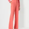 Petite Tailored High Rise Trouser Pants with Flare Leg