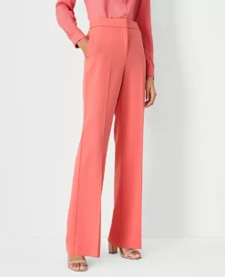 Petite Tailored High Rise Trouser Pants with Flare Leg