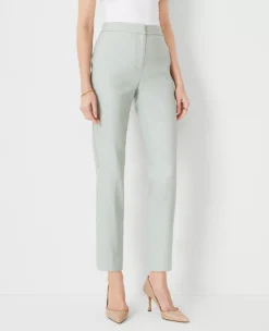 Petite Linen Blend Slim Ankle Pants - Professional Work Trousers