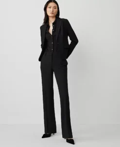 Petite Seasonless Stretch Mid Rise Trousers in Core Black -Ann Taylor Store 615022 6600 ALT2