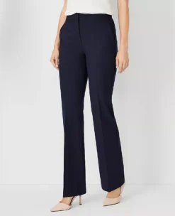 Petite High Rise Trouser in Seasonless Stretch Deep Navy