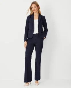 Petite High Rise Trouser in Seasonless Stretch Deep Navy -Ann Taylor Store 615028 1934 ALT2