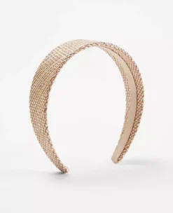 Metallic Straw Fashion Headband - Elegant Woven Hair Accessory