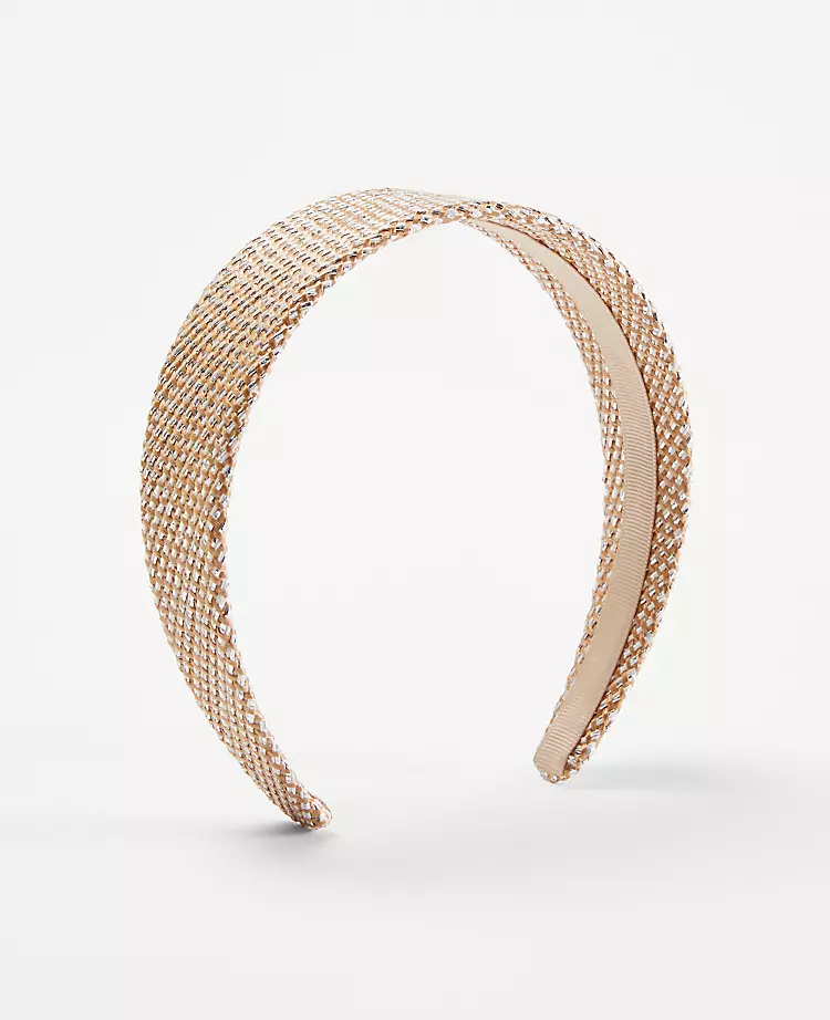 Metallic Straw Fashion Headband - Elegant Woven Hair Accessory 1 Metallic Straw Fashion Headband - Elegant Woven Hair Accessory