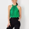 Shimmer Draped Halter Top