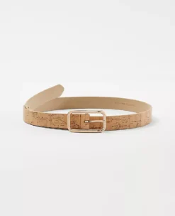 Stylish Cork Trouser Belt with Brushed Metal Buckle