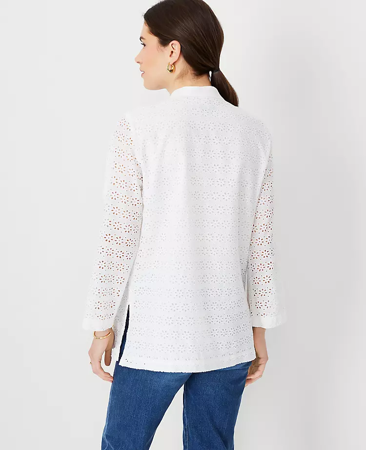 Floral Eyelet Tunic Top 2 Floral Eyelet Tunic Top - Image 2