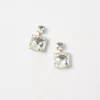 Elegant Faceted Square Drop Earrings - 1.25 Inch Dangle