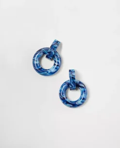 Tortoiseshell Door Knocker Earrings - Marbled Statement Jewelry