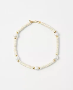 Freshwater Pearl Disc Necklace - Iridescent 18-Inch Jewelry