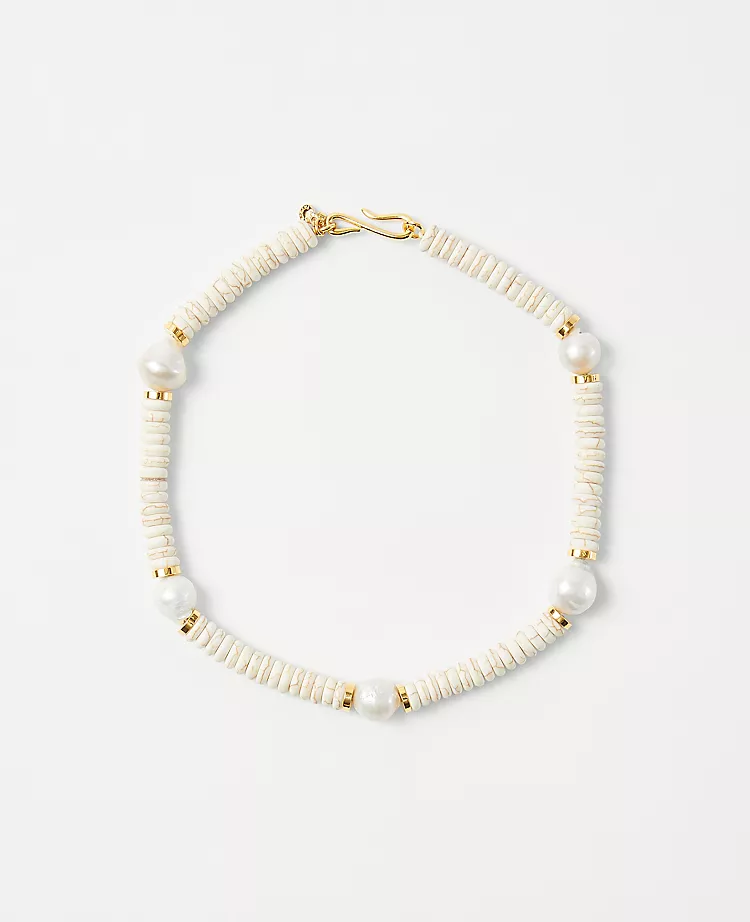 Freshwater Pearl Disc Necklace - Iridescent 18-Inch Jewelry 1 Freshwater Pearl Disc Necklace - Iridescent 18-Inch Jewelry