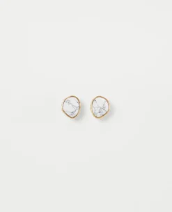 Artisanal Marbleized Stud Earrings - Minimalist Chic Jewelry