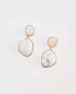 Elegant Marbleized Drop Earrings for an Artisanal Accent