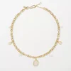 Elegant Pearlized Charm Necklace - 18 Inch Lustrous Jewelry Piece