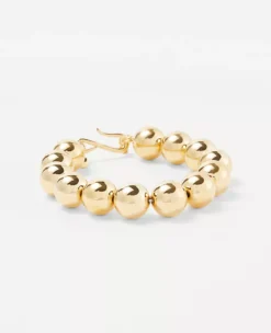 Oversized Polished Metal Ball Statement Bracelet