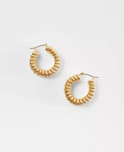 Chunky Textured Metal Hoop Earrings with Secure Lever Back