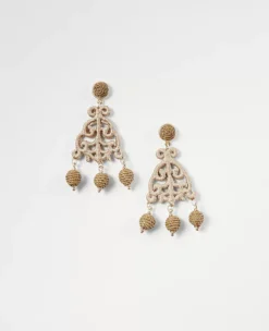 Floral Pom Pom Statement Earrings - Vibrant Boho Chic Jewelry