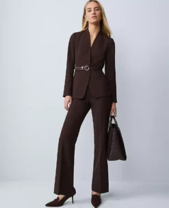 Ann Taylor Petite Trouser Pant In Fluid Crepe - Pure Chocolate