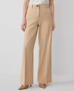 Wide-Leg High-Waisted Curvy Fit Pants - Sophisticated Full-Length Trousers