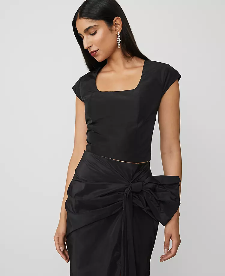 Fitted Square-Neck Top Black 2 Fitted Square-Neck Top Black - Image 2