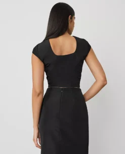 Fitted Square-Neck Top Black 5 Fitted Square-Neck Top Black -Ann Taylor Store 826040 2222 ALT1