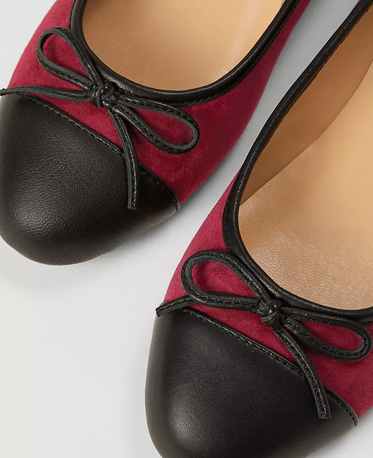 Ann Taylor Weekend Collection Cap Toe Suede Ballet Flat - Rich Mulberry 2 Ann Taylor Weekend Collection Cap Toe Suede Ballet Flat - Rich Mulberry - Image 2