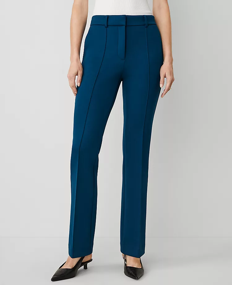 Petite Slim Trouser in Double Knit Sea Storm 2 Petite Slim Trouser in Double Knit Sea Storm - Image 2