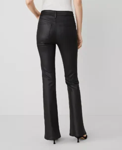 Petite Black Coated Bootcut Jeans - Sleek Mid-Rise Trousers 6 Petite Black Coated Bootcut Jeans - Sleek Mid-Rise Trousers -Ann Taylor Store 826345 018744 ALT1