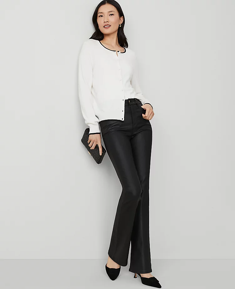 Petite Black Coated Bootcut Jeans - Sleek Mid-Rise Trousers 4 Petite Black Coated Bootcut Jeans - Sleek Mid-Rise Trousers - Image 4