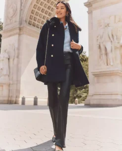 Petite Black Coated Bootcut Jeans - Sleek Mid-Rise Trousers