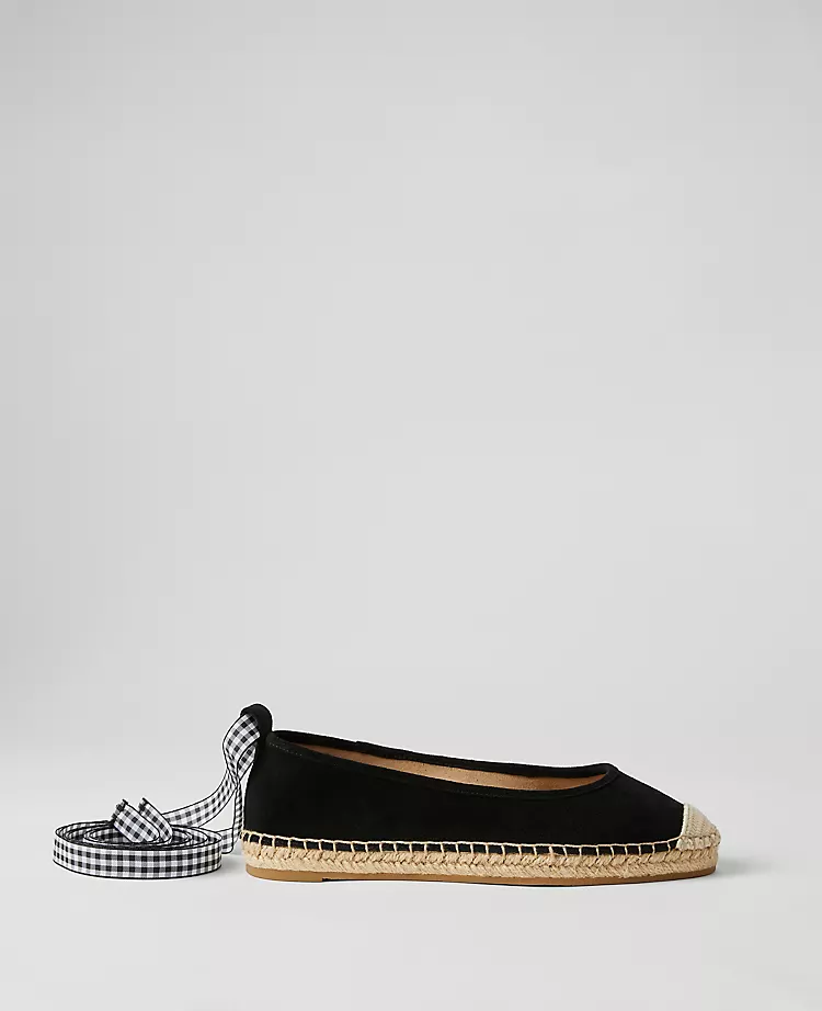Black Suede Espadrille Flats - Comfortable Bohemian Slip-On Shoes 1 Black Suede Espadrille Flats - Comfortable Bohemian Slip-On Shoes