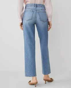 Vintage Light Indigo Straight Leg Jeans with Sculpting Performance Stretch 5 Vintage Light Indigo Straight Leg Jeans with Sculpting Performance Stretch -Ann Taylor Store 826705 7579 ALT2