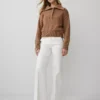 Ann Taylor Petite Weekend Collection Sateen Trouser - Winter White