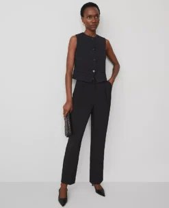 Women's Tailored Cropped Vest in Fluid Crepe - Black 5 Women's Tailored Cropped Vest in Fluid Crepe - Black -Ann Taylor Store 826867 2222 ALT2