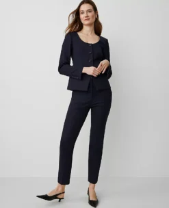 The High Rise Everyday Ankle Pant In Stretch Cotton Night Sky
