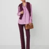 Petite Skinny Flare Pants in Plum Rose - Flattering Stretch Comfort