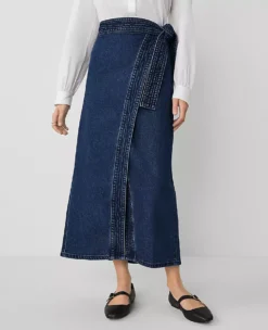 Ann Taylor Petite Weekend Collection Denim Wrap Maxi Skirt 6 Ann Taylor Petite Weekend Collection Denim Wrap Maxi Skirt -Ann Taylor Store 830699 6798 ALT1