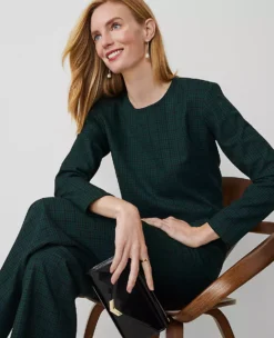 Ann Taylor Petite Plaid Long Sleeve Top in Green Multi -Ann Taylor Store 830751 8961 ALT2