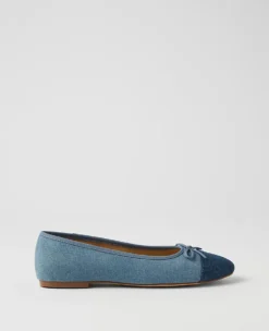 Ann Taylor Weekend Denim Cap Toe Ballet Flat - Soft Denim Blue