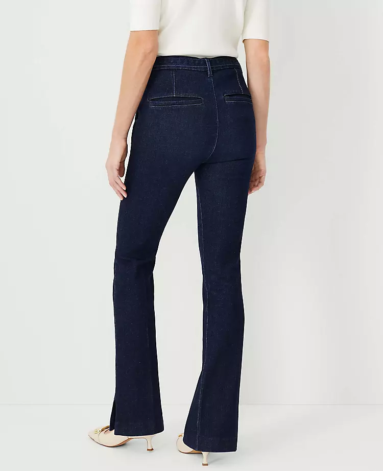 High Rise Tie Waist Slim Jeans in Classic Dark Rinse 3 High Rise Tie Waist Slim Jeans in Classic Dark Rinse - Image 3