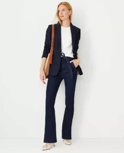 High Rise Tie Waist Slim Jeans in Classic Dark Rinse 7 High Rise Tie Waist Slim Jeans in Classic Dark Rinse -Ann Taylor Store 834198 2608 ALT3