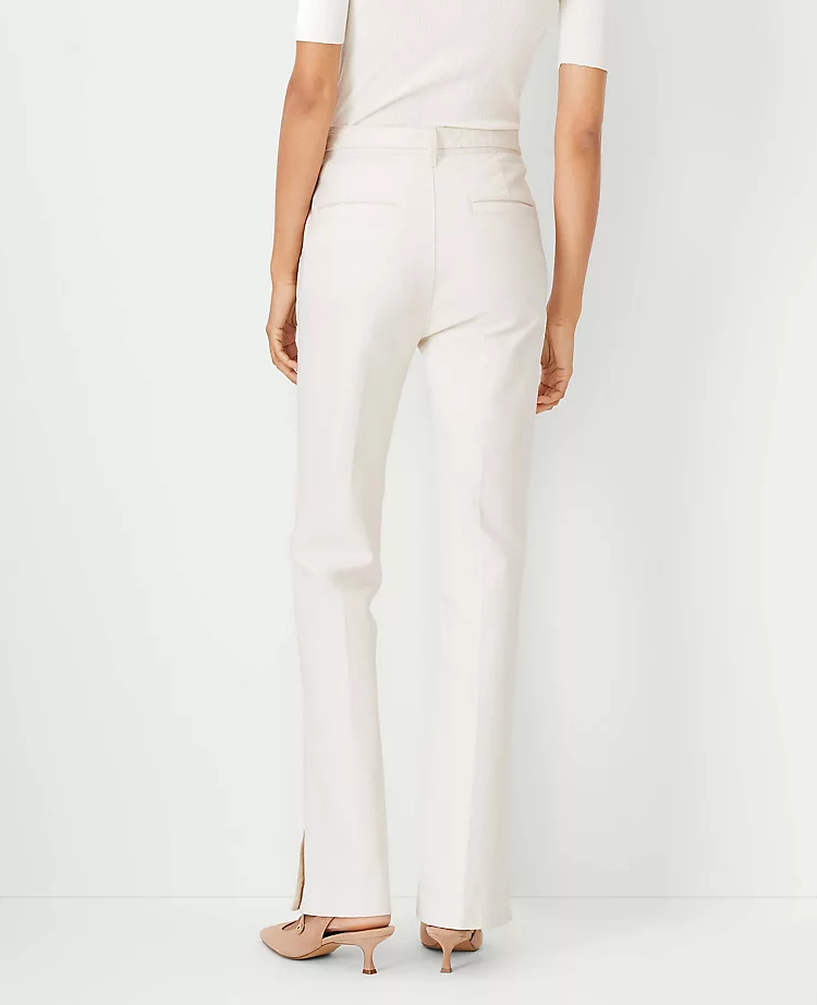 High-Rise Ivory Tie Waist Slim Jeans with Tailored Belt 3 High-Rise Ivory Tie Waist Slim Jeans with Tailored Belt - Image 3