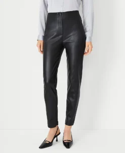 Petite Audrey Faux Leather Curvy Fit Skinny Pants in Black