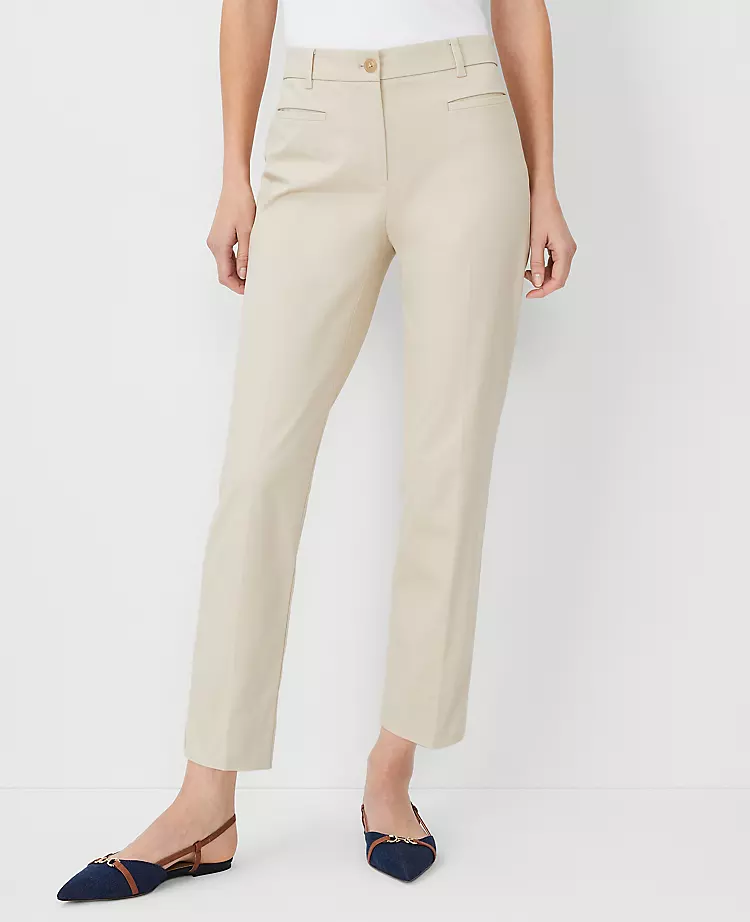The Cotton Crop Pant - Curvy Fit Soft Khaki 1 The Cotton Crop Pant - Curvy Fit Soft Khaki