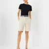 Petite Soft Khaki Boardwalk Shorts - Mid-Rise Tailored Fit