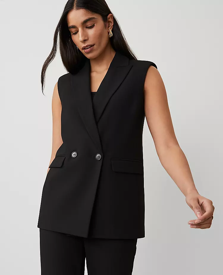 Women's Double Breasted Bi-Stretch Vest - Wrinkle Resistant Office Suit Vest 1 Women's Double Breasted Bi-Stretch Vest - Wrinkle Resistant Office Suit Vest