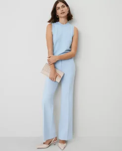 Petite Jayne Flared Trouser in Freesia Blue - Mid-Rise Tailored Fit